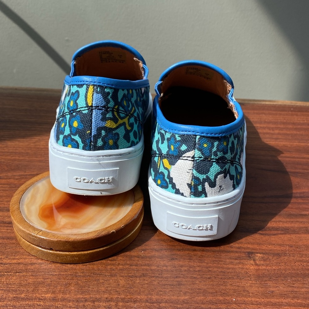 Coach Blue Floral Slip-On Sneakers - Picture 12 of 14